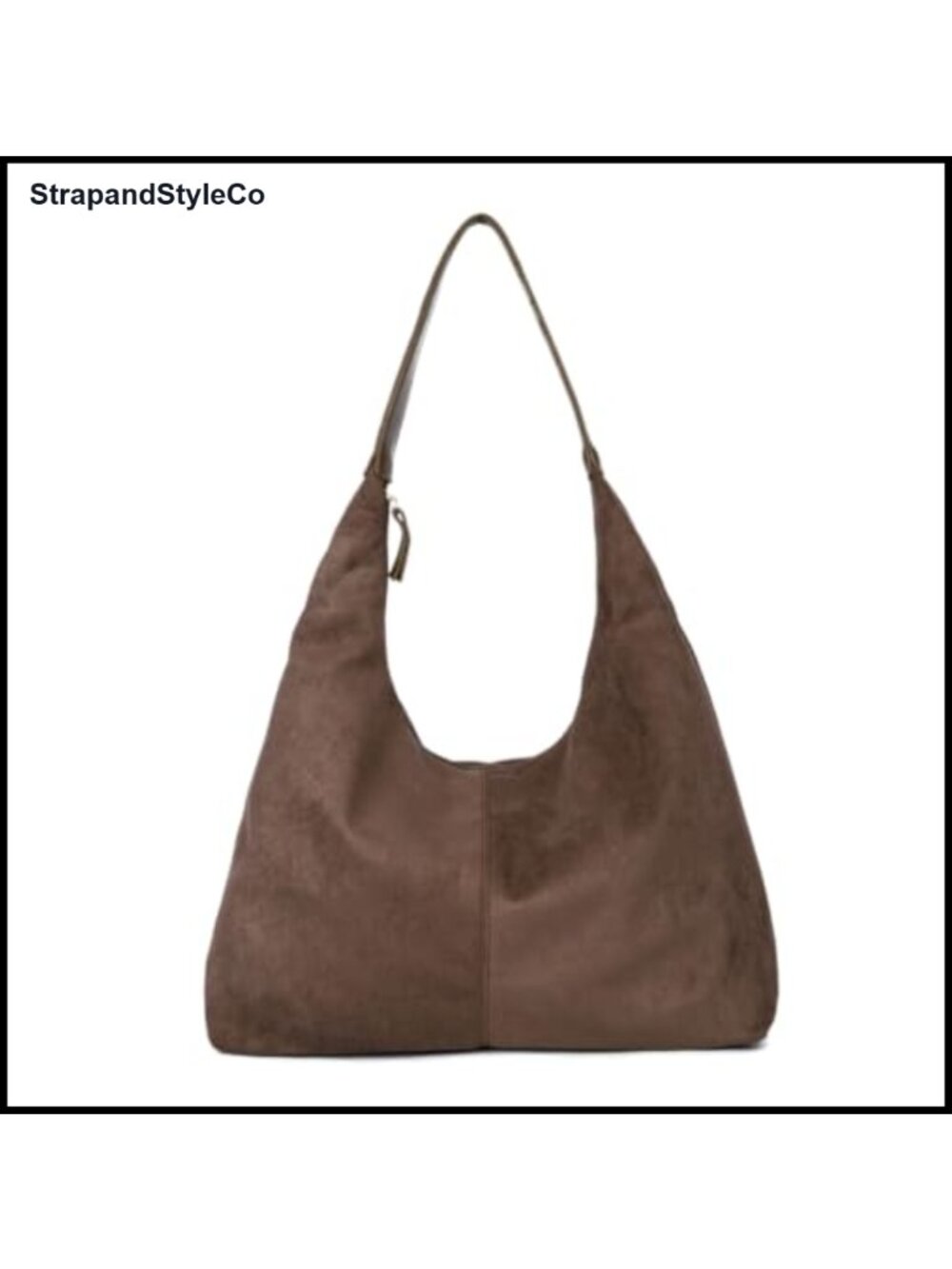 Faux Suede Slouchy Hobo Shoulder Bag Large Crescent Tote for Work Travel